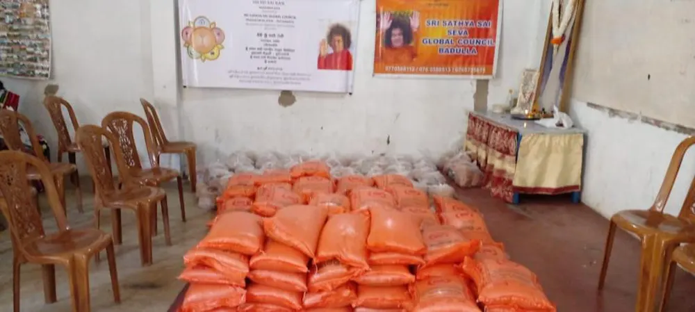 Dry rations distributed to commemorate Aradhana Mahothsavam Day in Badulla Sri Lanka